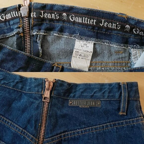 90s Vintage Gaultier Jeans Modson Highwaisted Back Zipper Avant-Garde Edgy. - Picture 9 of 13